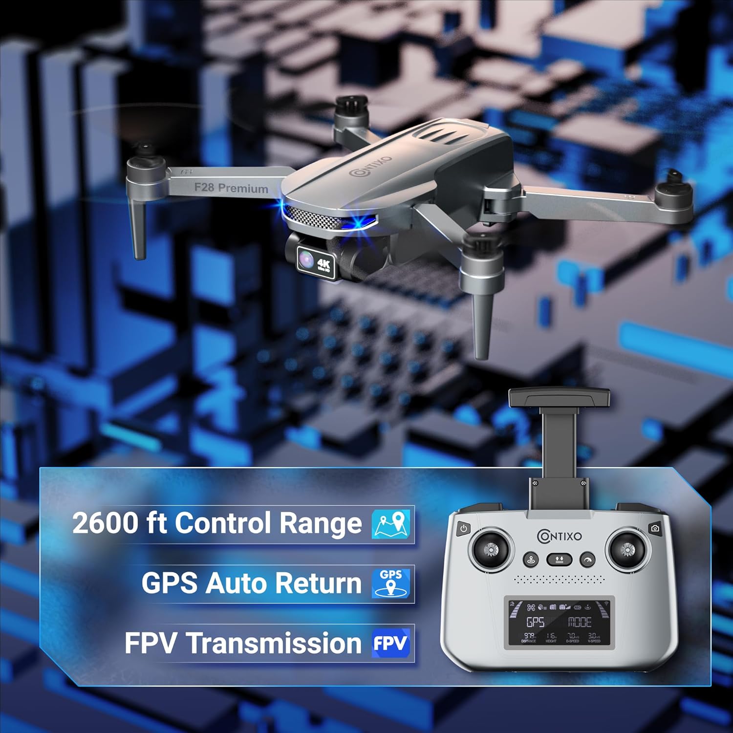 Contixo F28 Premium 2-Axis Gimbal Drone by Contixo