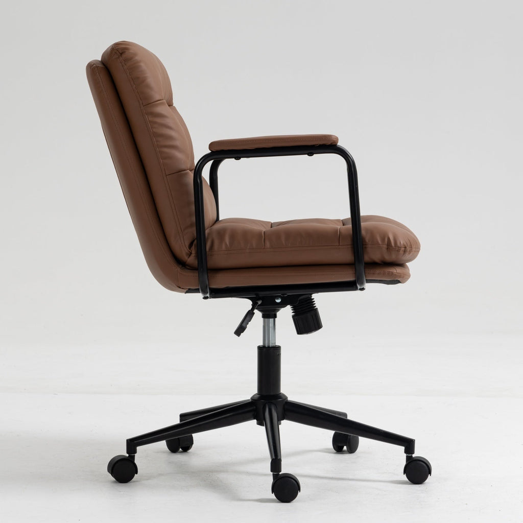 Mid Back PU Leather Home Office Chair