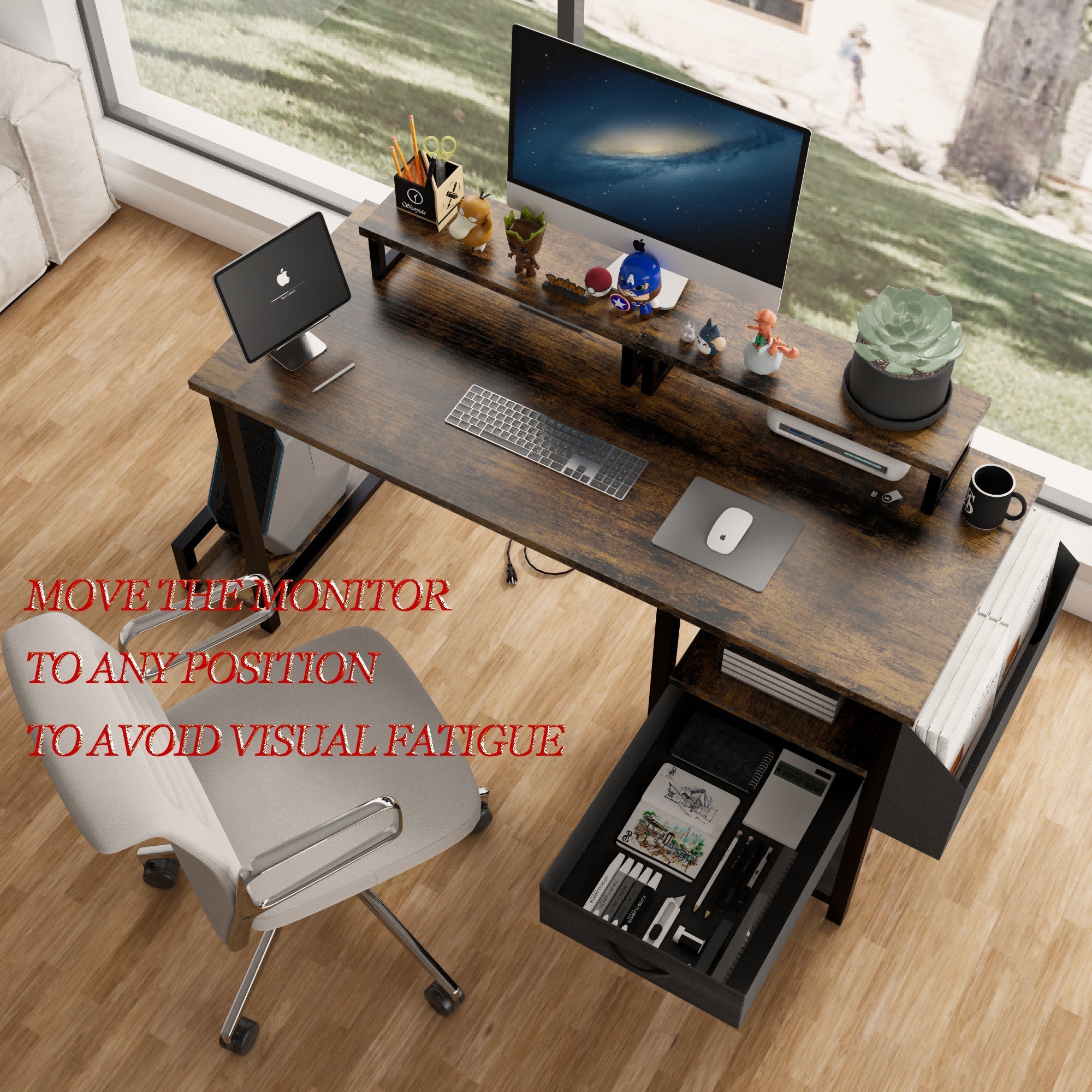 47.27'Office Desk With Power Outlet