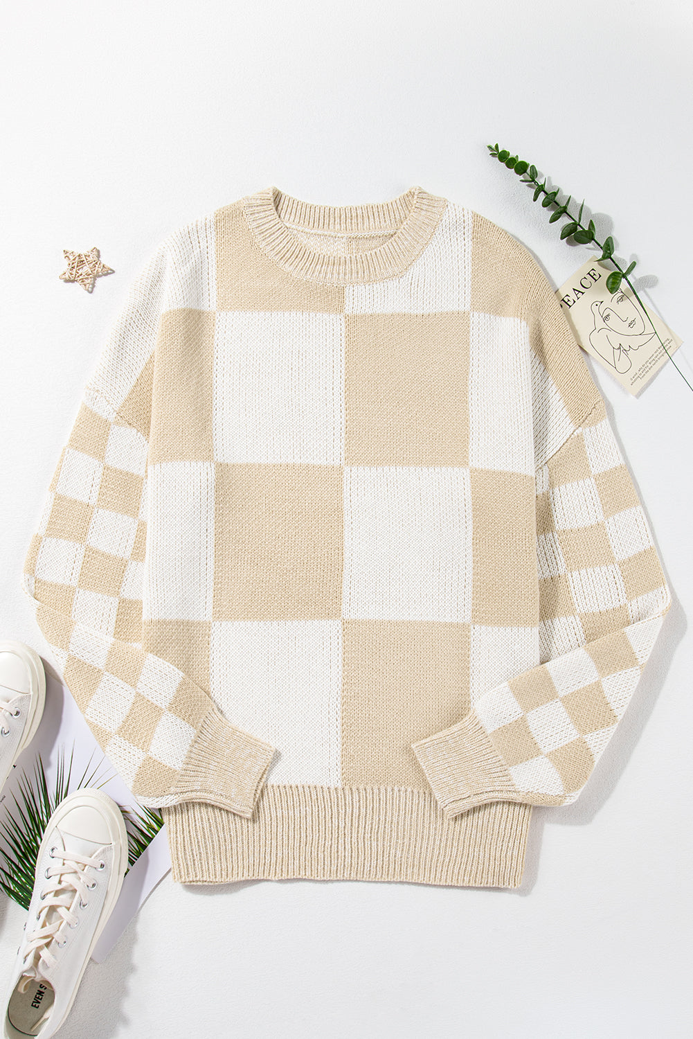 Abigail Print Drop Shoulder Sweater by Threaded Pear