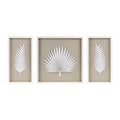 Framed Rice Paper Palm Leaves 3-Piece Shadowbox Wall Decor