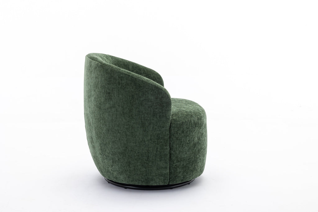 Swivel Accent Armchair  With Black Powder Coating Metal Ring