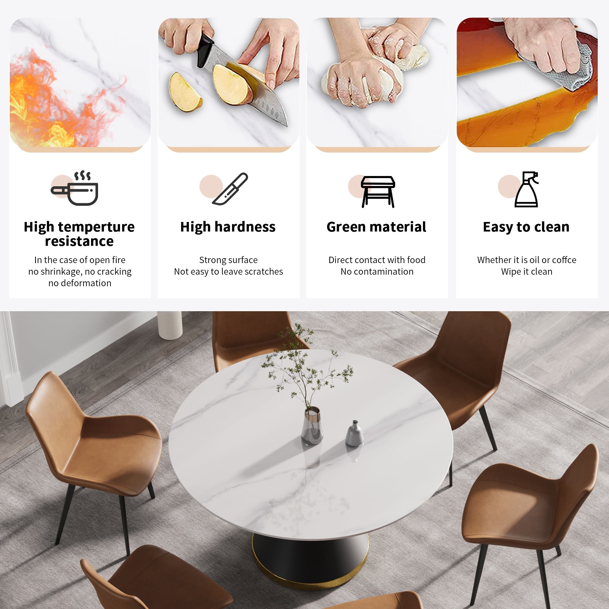 Modern Marble Stone Round Dining Table