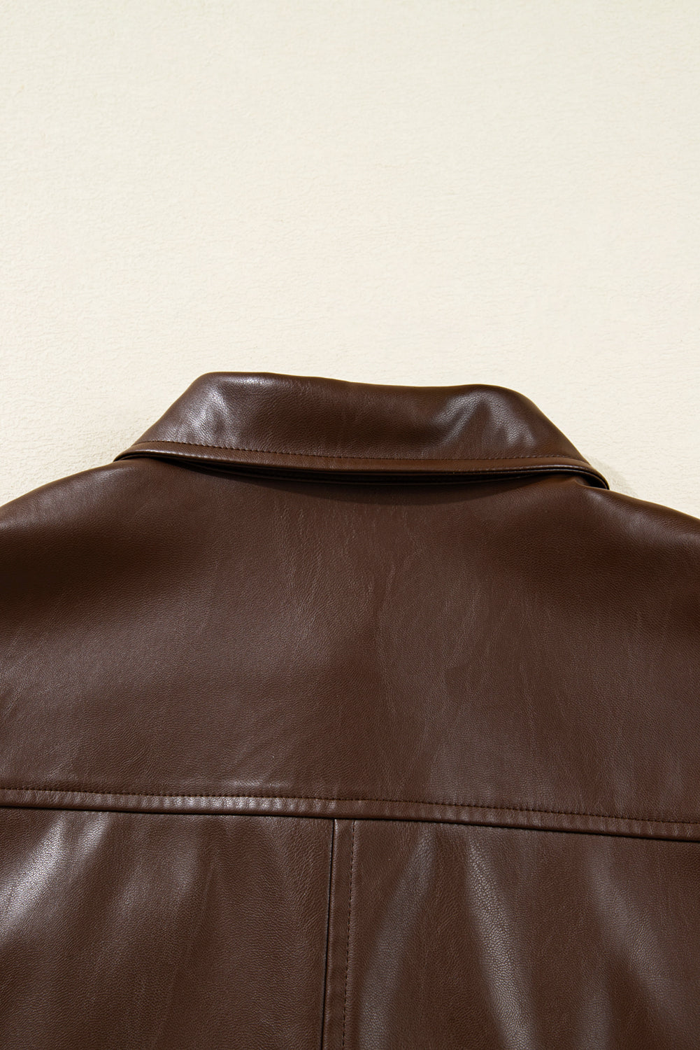 Mila Drawstring Hem Leather Jacket - Threaded Pear