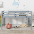 Solid Wooden, Rubber Wooden Twin Loft Bed with Ladder, Bed Platform of Strengthened Slats , Grey by 39F INC.