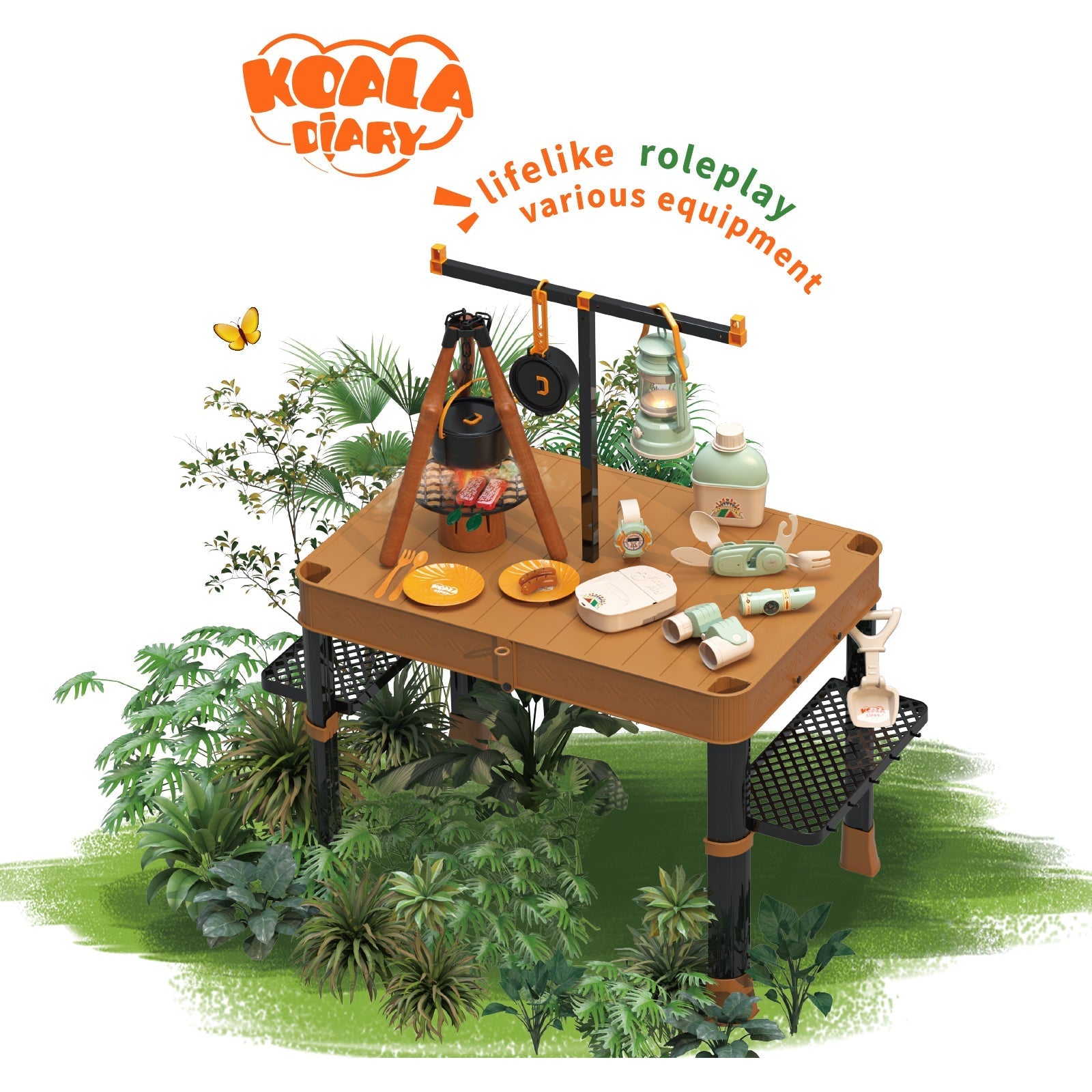 Contixo Kids Camping Table Playset - 17" Foldable Case, Outdoor Pretend Play Toy by Contixo