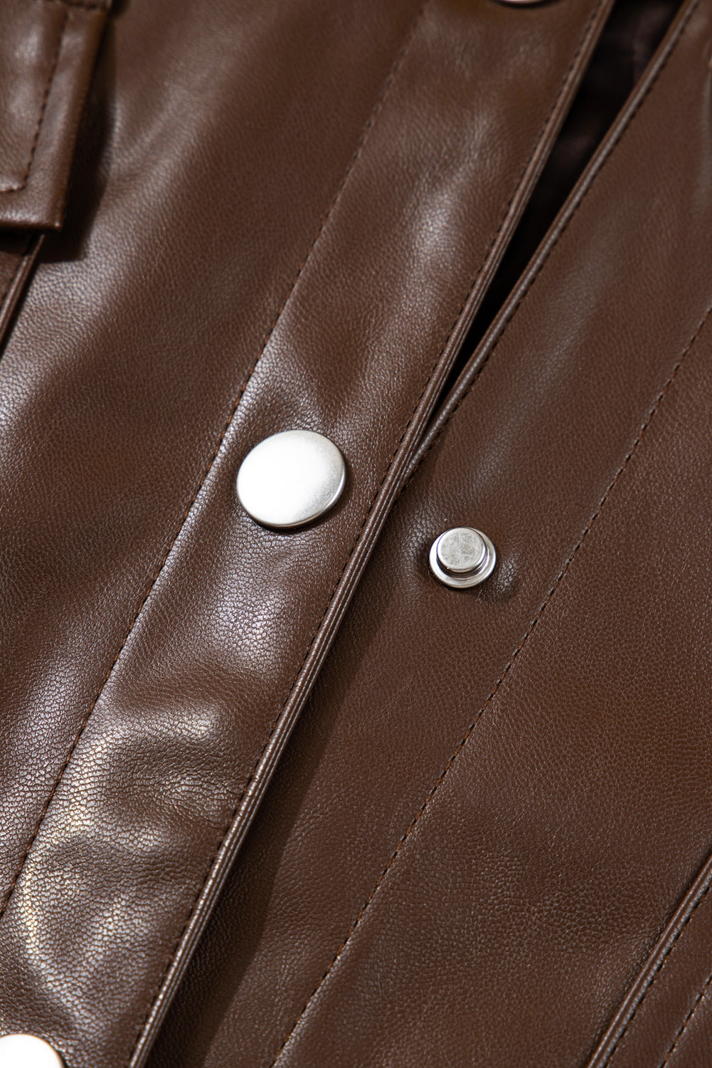Mila Drawstring Hem Leather Jacket - Threaded Pear