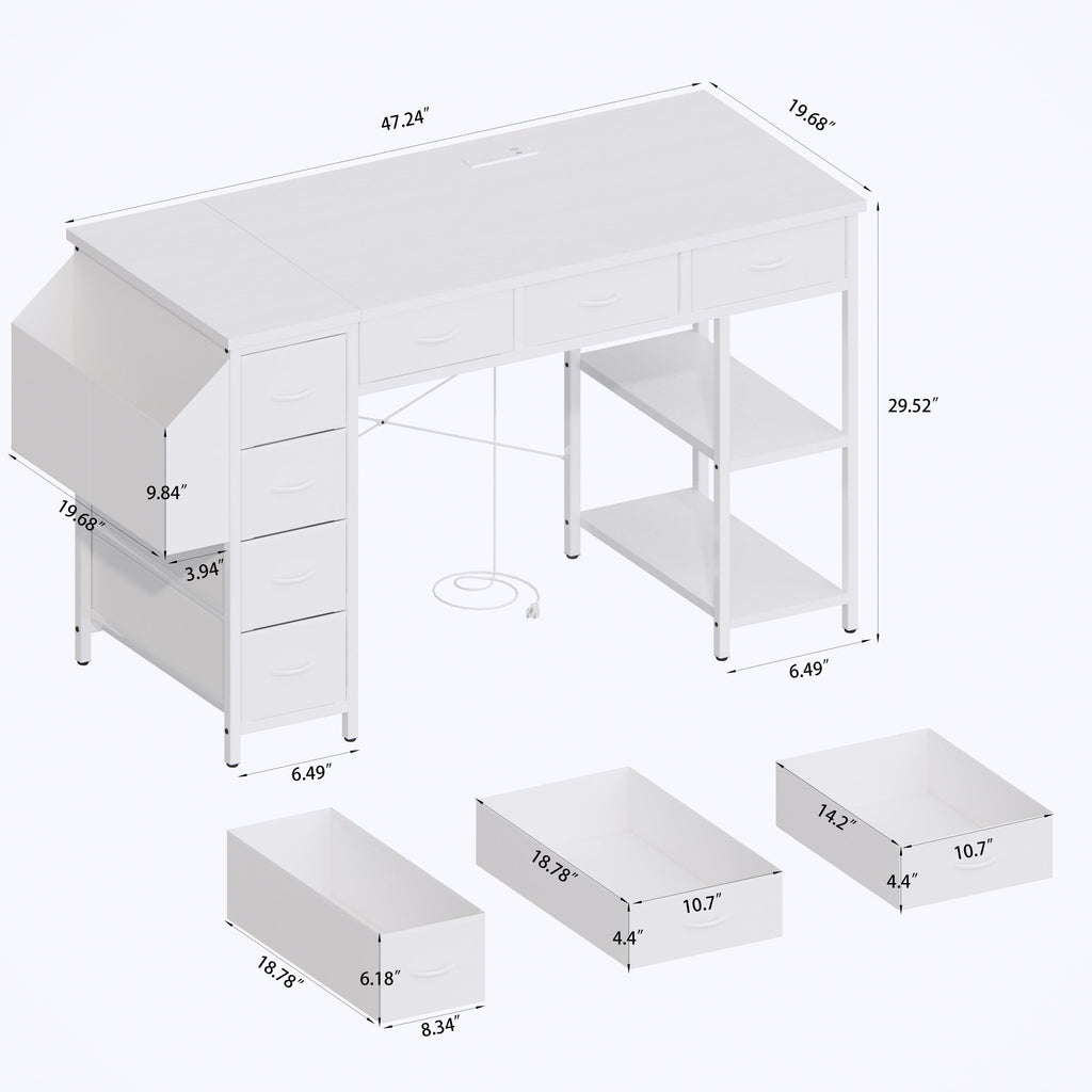 47' Computer Desk With Power Outlet