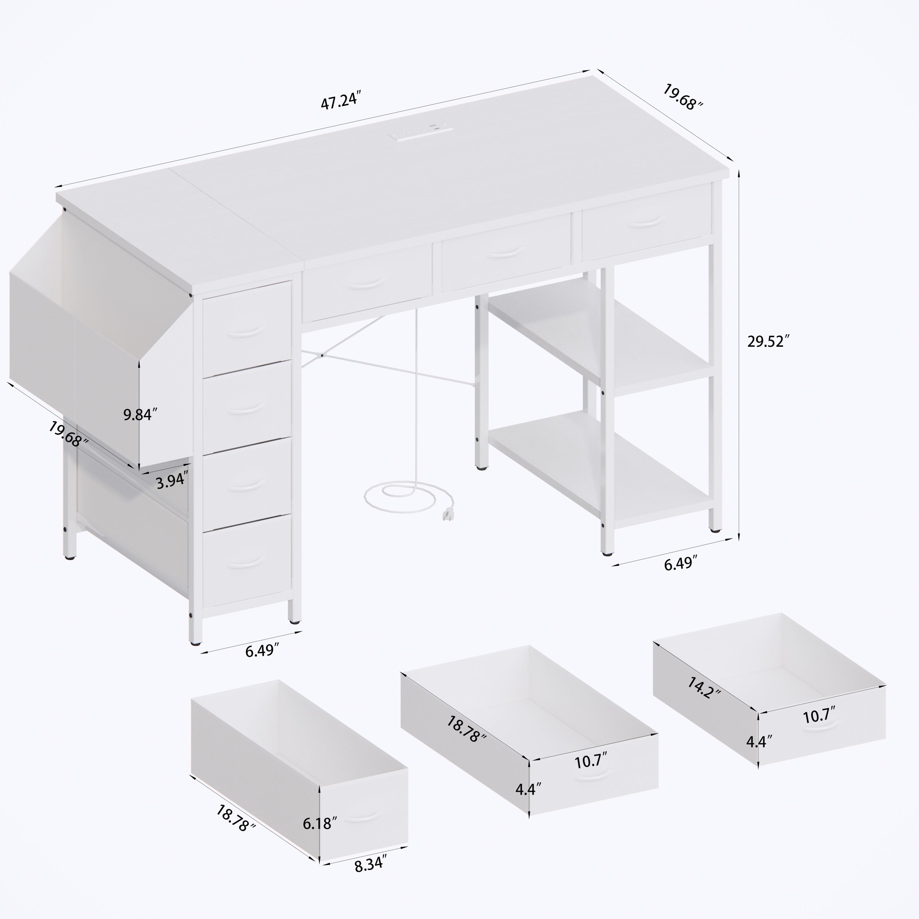 47' Computer Desk With Power Outlet
