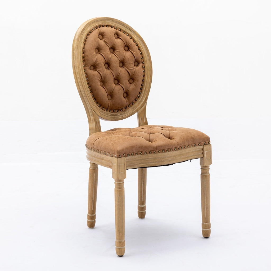 Set of 2 French Style Solid Wood Antique Dining Chairs