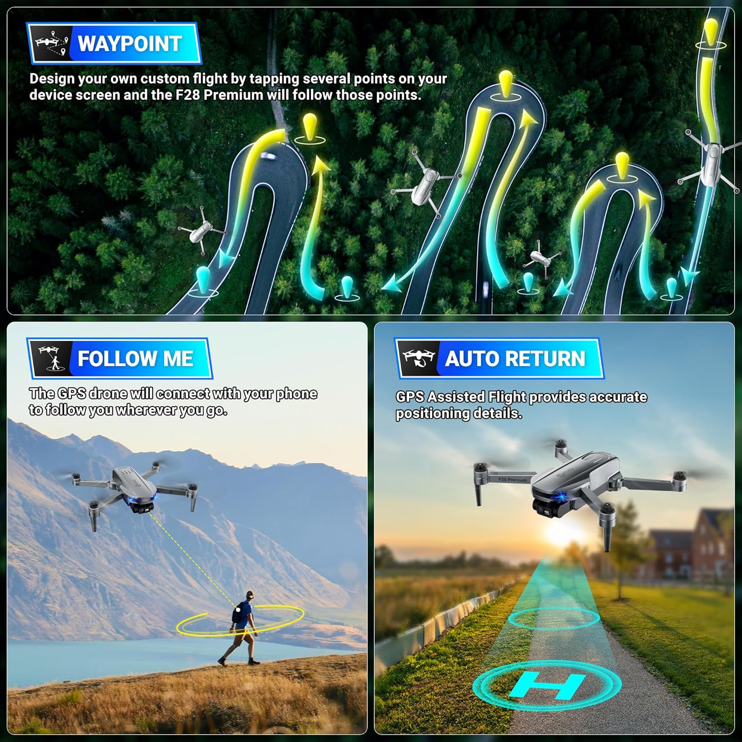 Contixo F28 Premium 2-Axis Gimbal Drone by Contixo