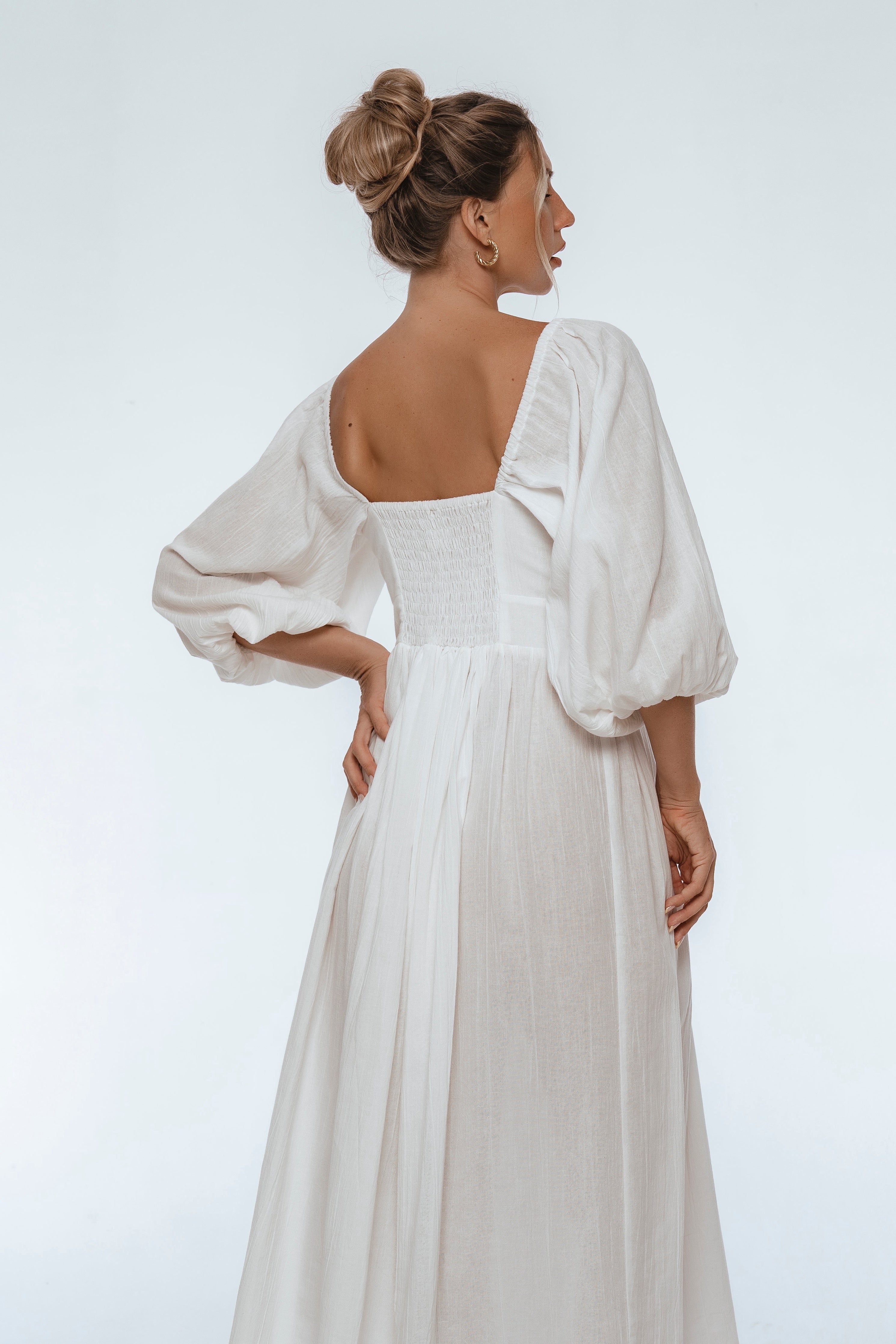 Genevieve Puff Sleeve Midi Dress