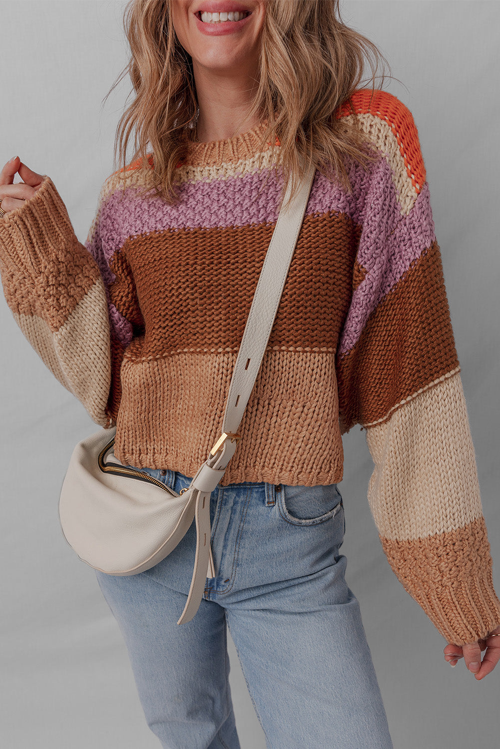Lydia Cropped Knitted Sweater - Threaded Pear