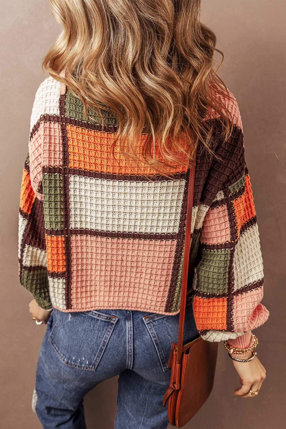 Zoey Waffle Knit Drawstring Mock Neck Sweater - Threaded Pear