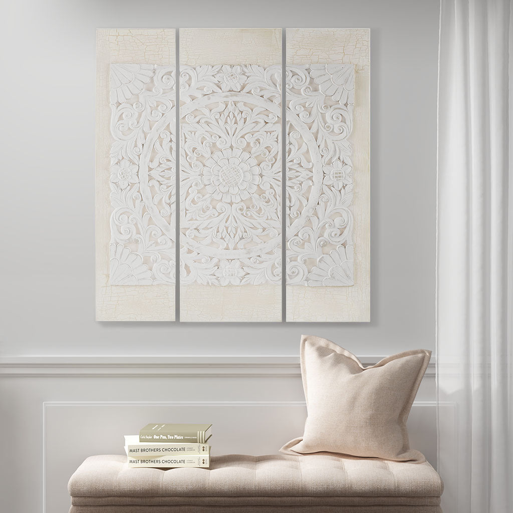 Triptych 3-Piece Dimensional Resin Canvas Wall Art Set