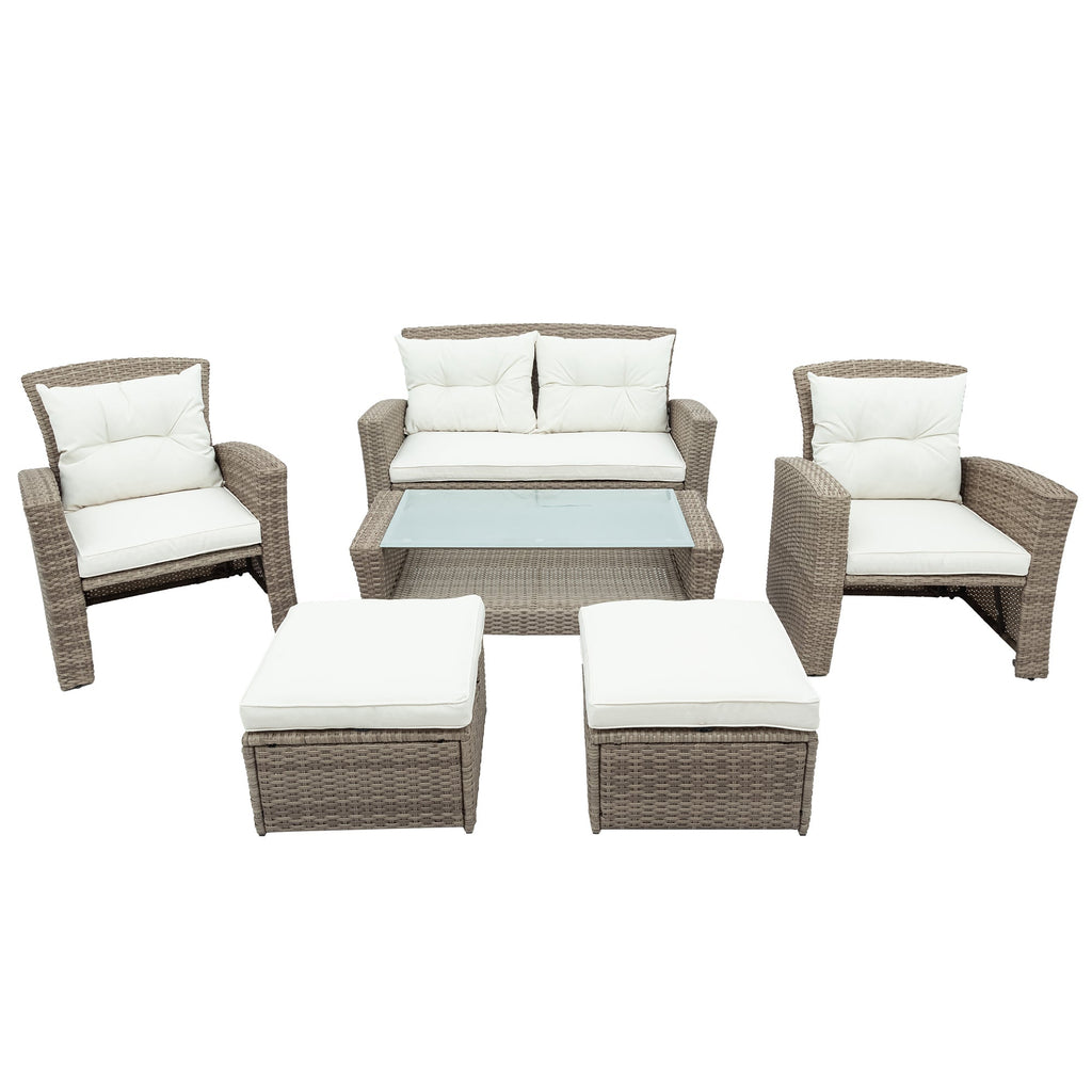 Set of 4 Piece All Weather Wicker Patio Furniture