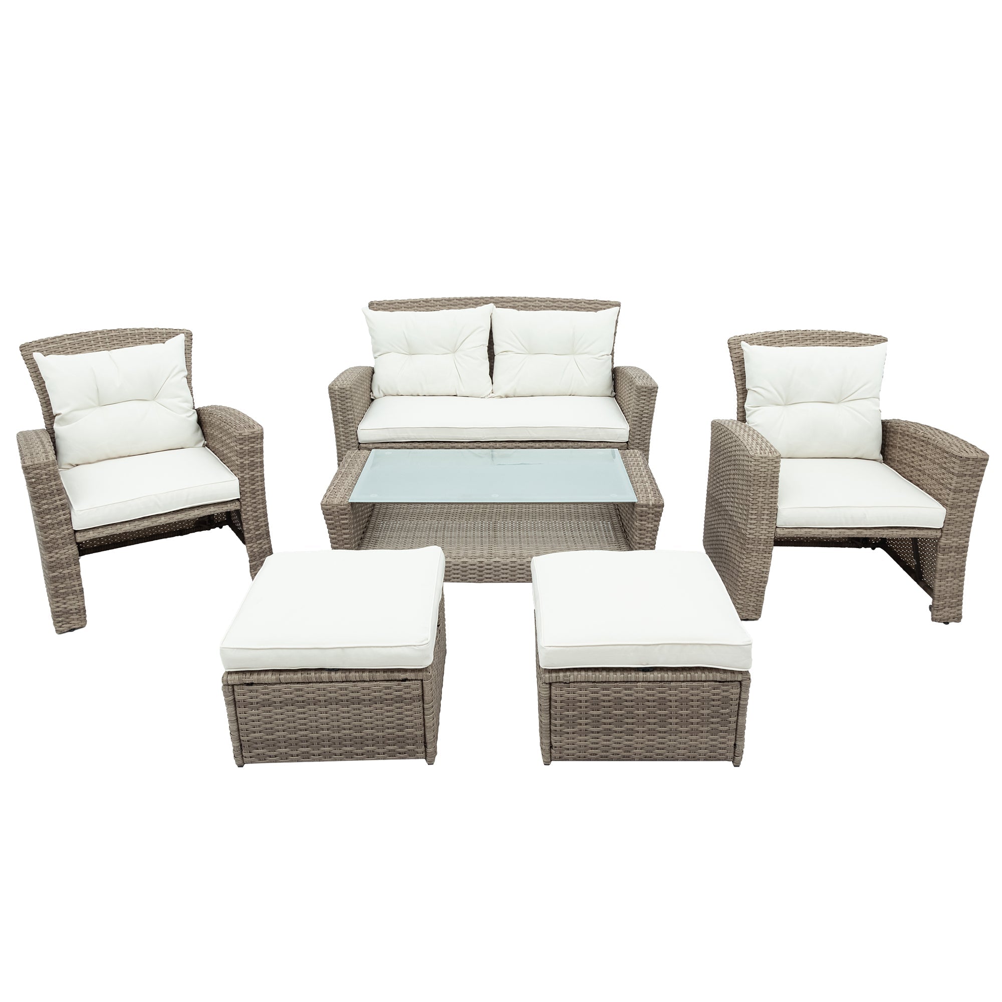 Set of 4 Piece All Weather Wicker Patio Furniture