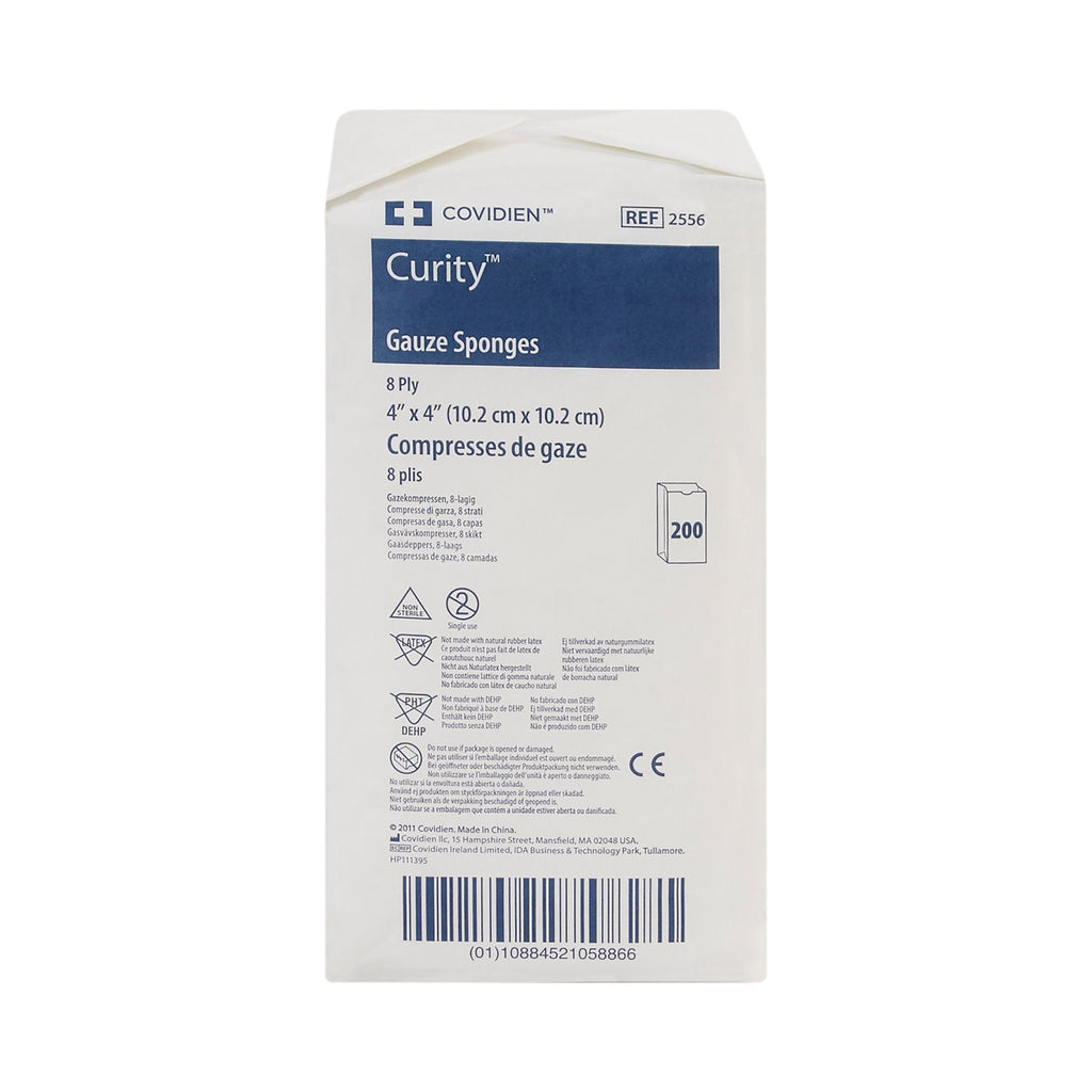 Gauze Sponge Curity 4 X 4 Inch 8-Ply NonSterile
