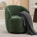 Swivel Accent Armchair  With Black Powder Coating Metal Ring