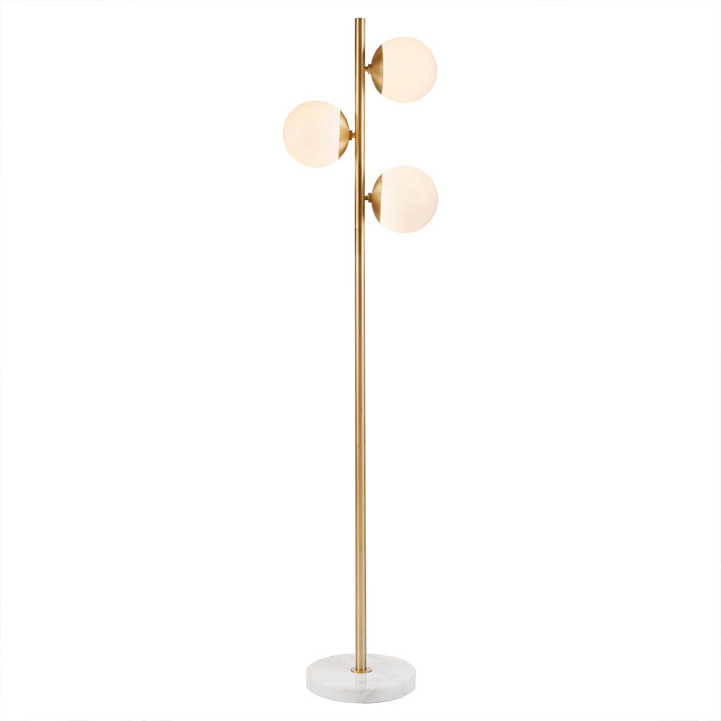 3-Globe Light Floor Lamp With Marble Base