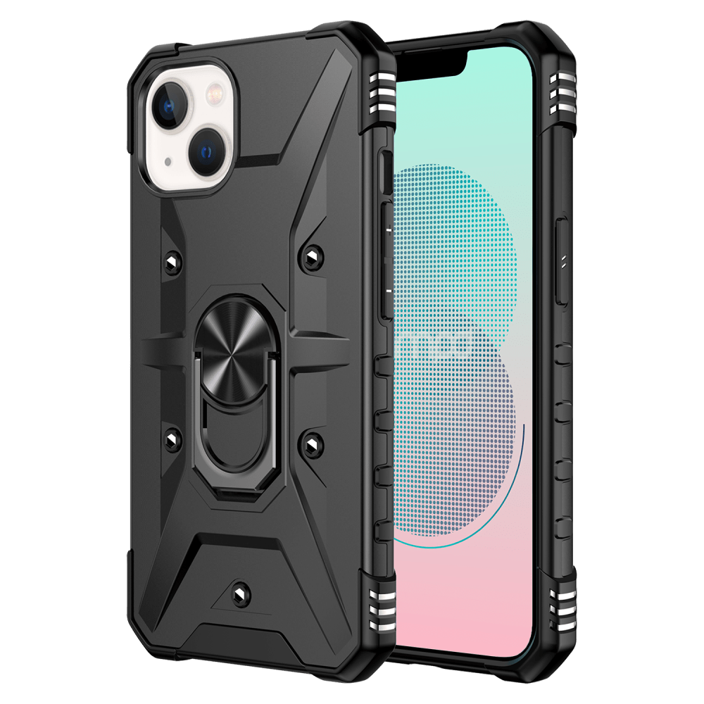 AMPD Dual Layer Robot Combo Drop Protection Case with Ring for Apple iPhone 13