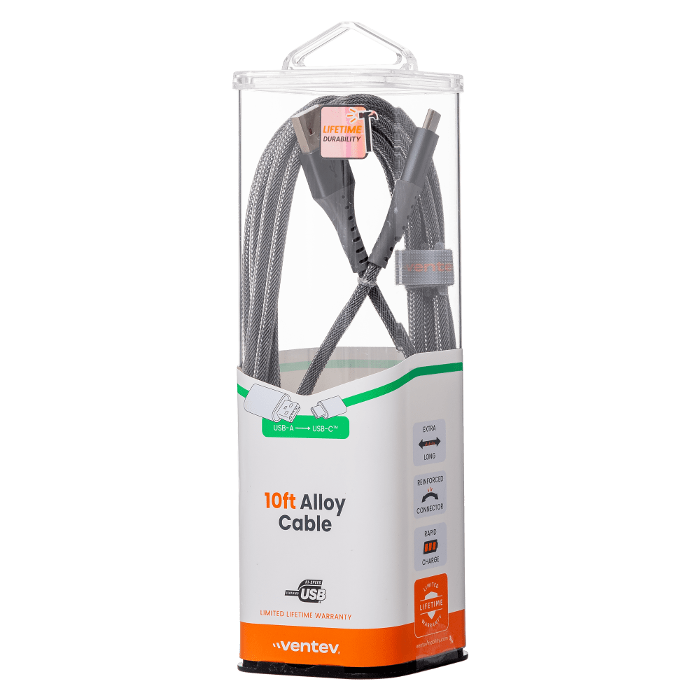 Ventev Alloy USB-A to USB-C High Speed Ultradurable 10 Foot Cable by Ventev
