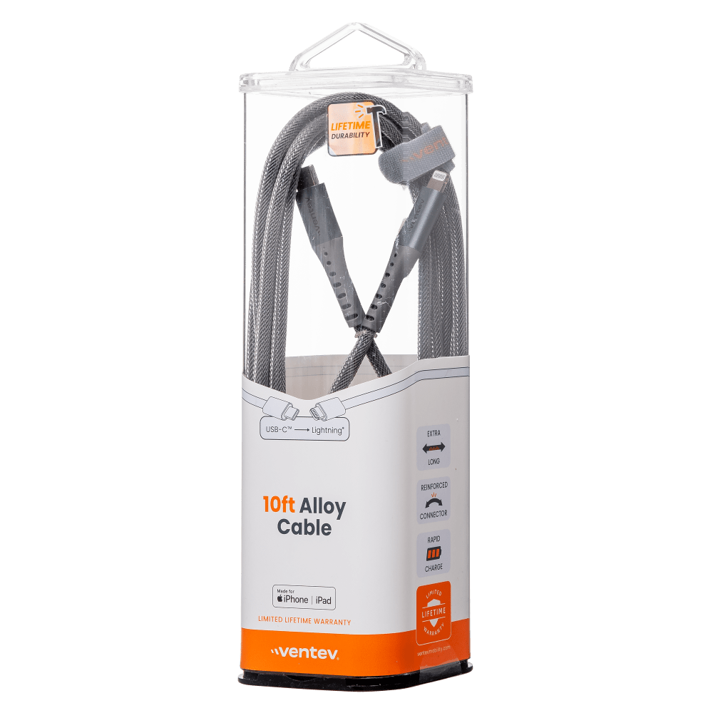 Ventev Alloy USB-C to Apple Lightning High Speed Ultradurable 10 Foot Cable by Ventev