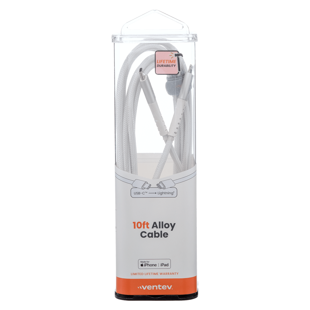 Ventev Alloy USB-C to Apple Lightning High Speed Ultradurable 10 Foot Cable by Ventev