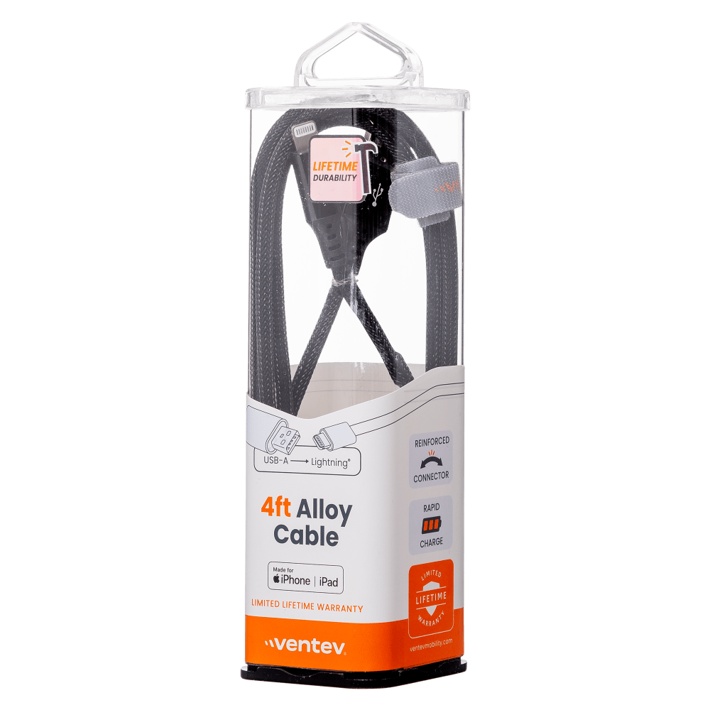 Ventev Alloy USB-A to Apple Lightning High Speed Ultradurable 4 Foot Cable by Ventev