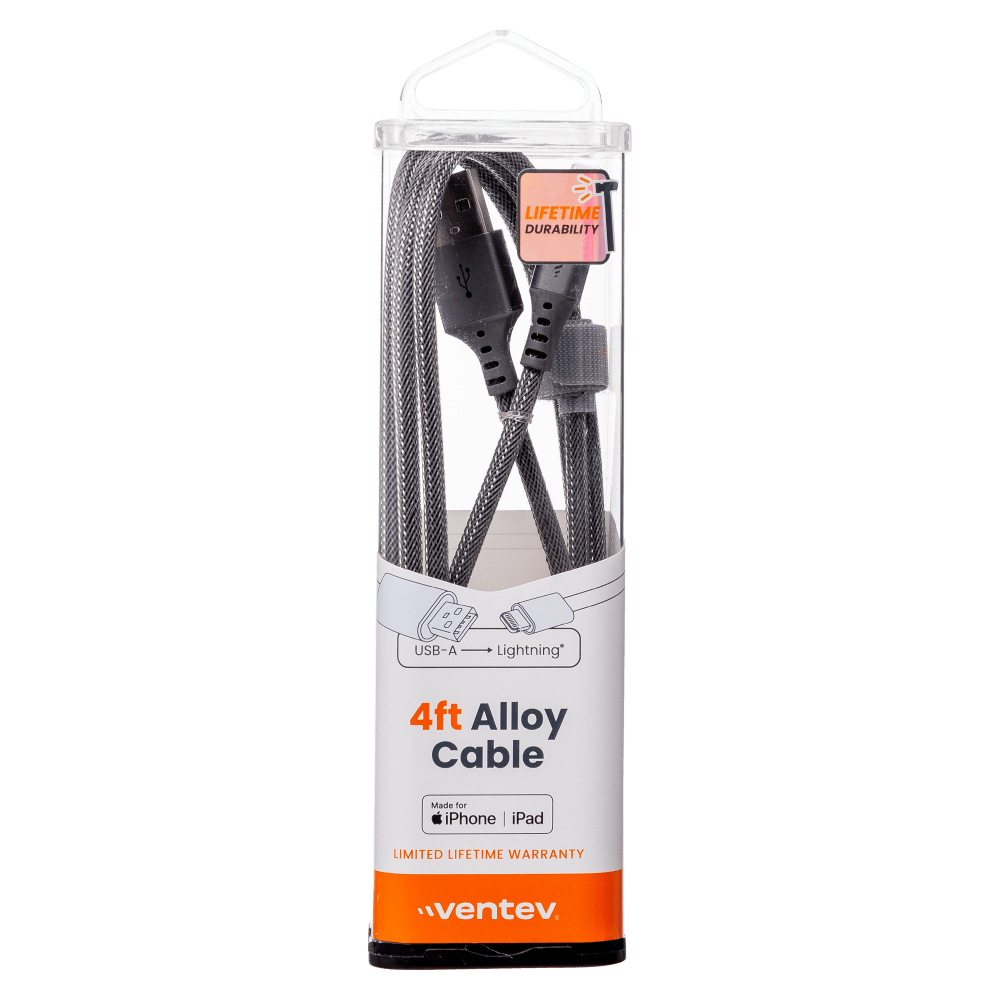 Ventev Alloy USB-A to Apple Lightning High Speed Ultradurable 4 Foot Cable by Ventev