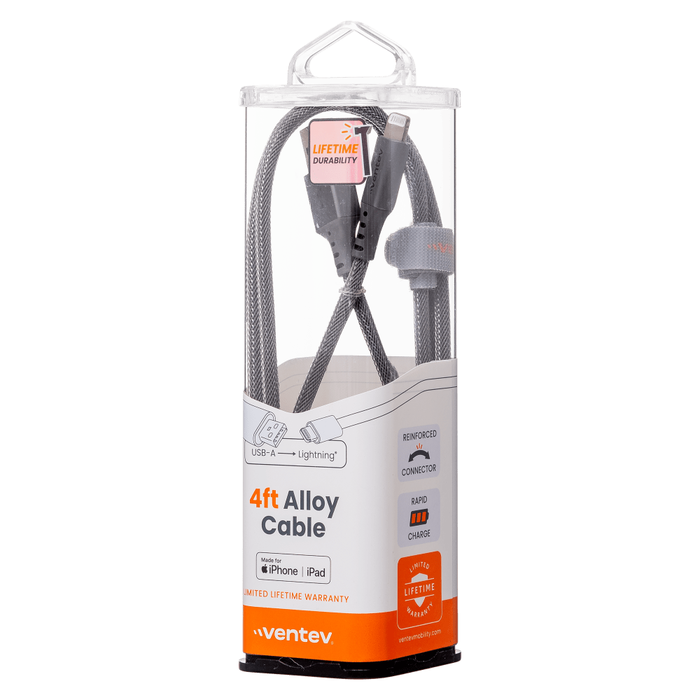 Ventev Alloy USB-A to Apple Lightning High Speed Ultradurable 4 Foot Cable by Ventev