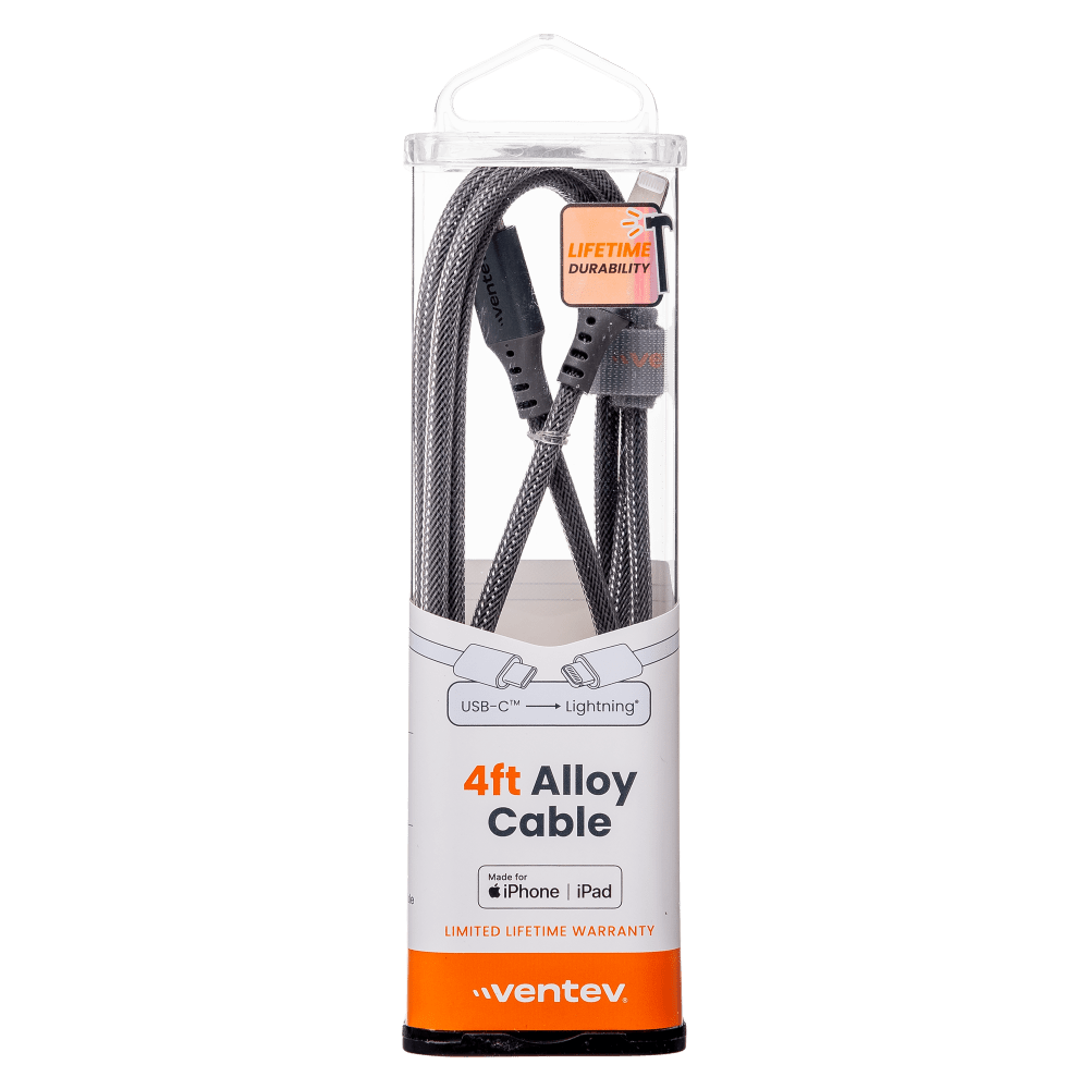Ventev Alloy USB-C to Apple Lightning High Speed Ultradurable 4 Foot Cable by Ventev