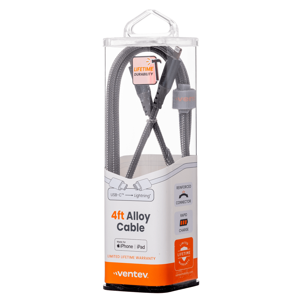 Ventev Alloy USB-C to Apple Lightning High Speed Ultradurable 4 Foot Cable by Ventev