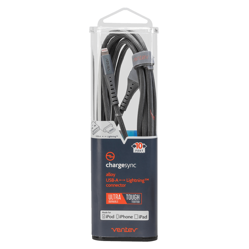 Ventev Alloy USB-A to Apple Lighting High Speed Ultradurable 10 Foot Cable by Ventev