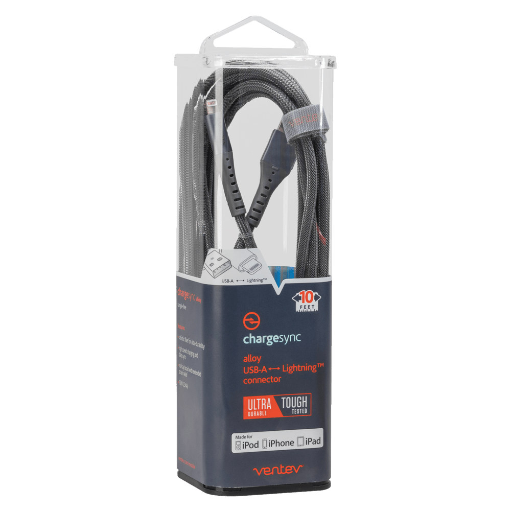 Ventev Alloy USB-A to Apple Lighting High Speed Ultradurable 10 Foot Cable by Ventev