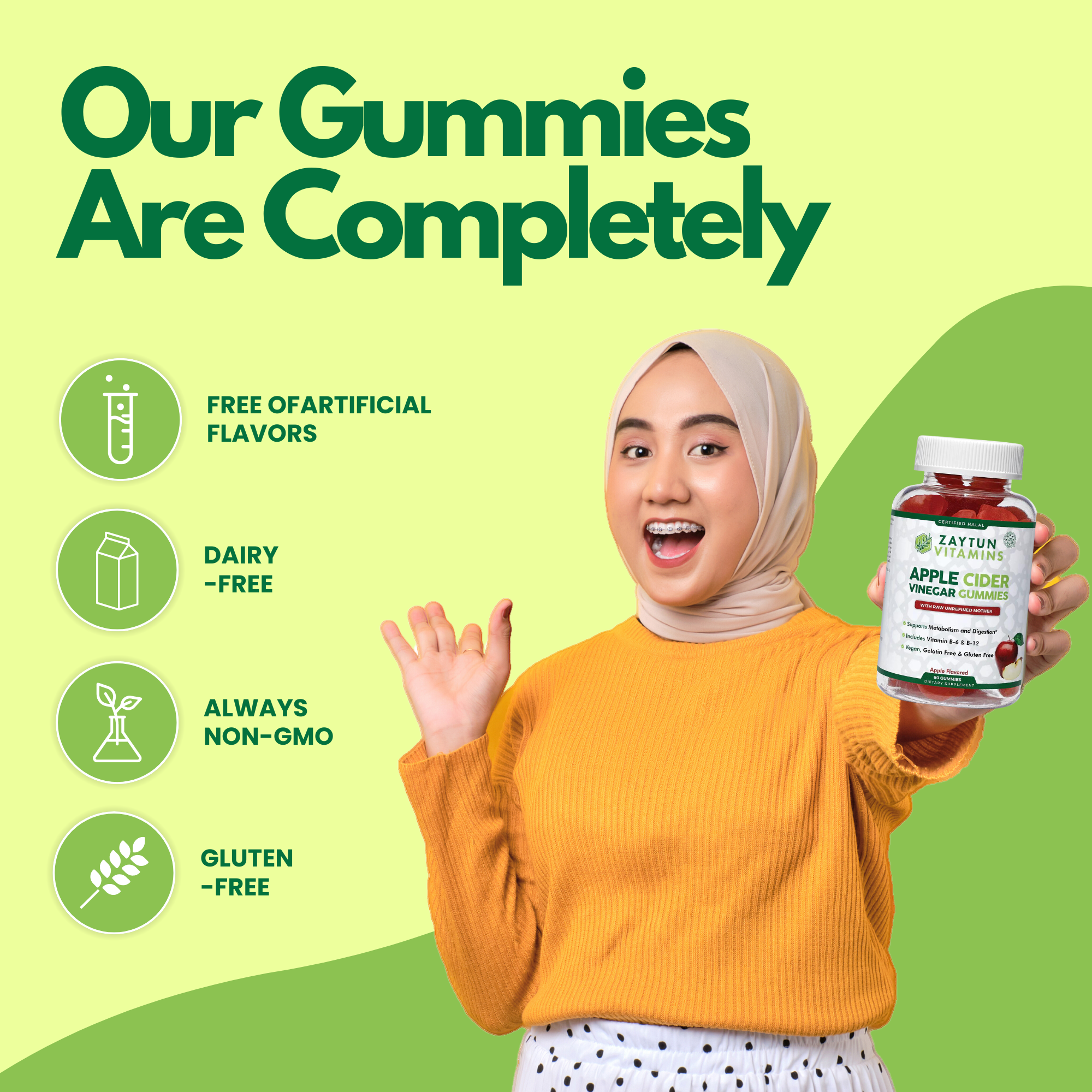 Halal Apple Cider Vinegar Gummies (3-Pack)