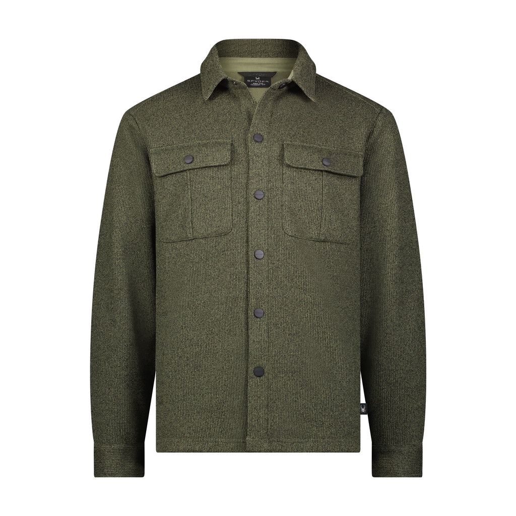 Mens Sweater Fleece Shacket - Dusty Green by Spyder