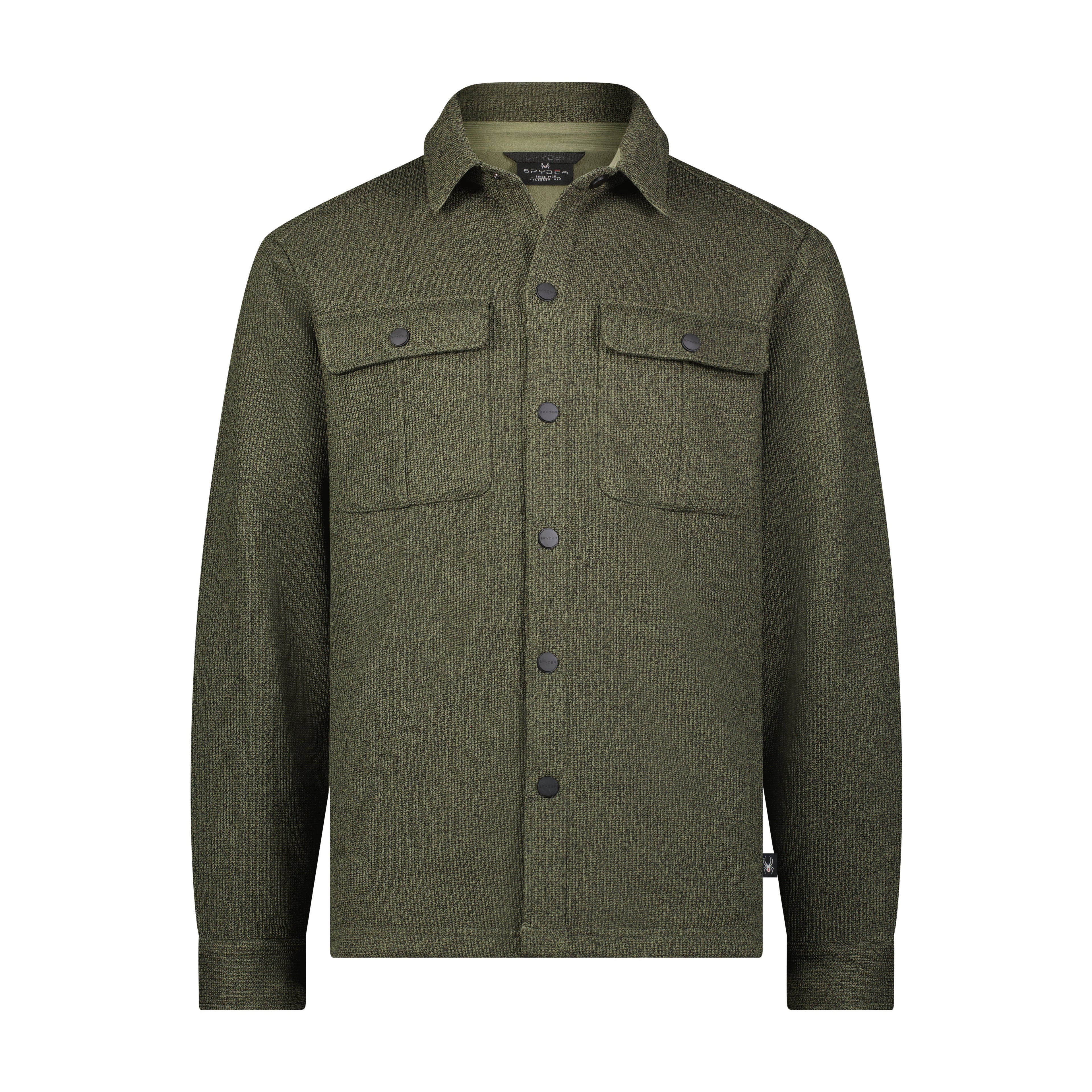 Mens Sweater Fleece Shacket - Dusty Green by Spyder
