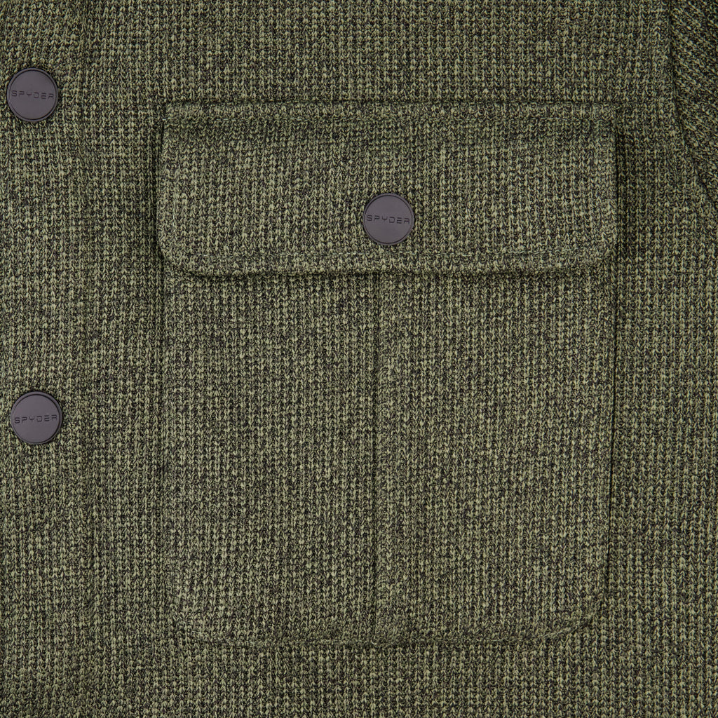 Mens Sweater Fleece Shacket - Dusty Green by Spyder