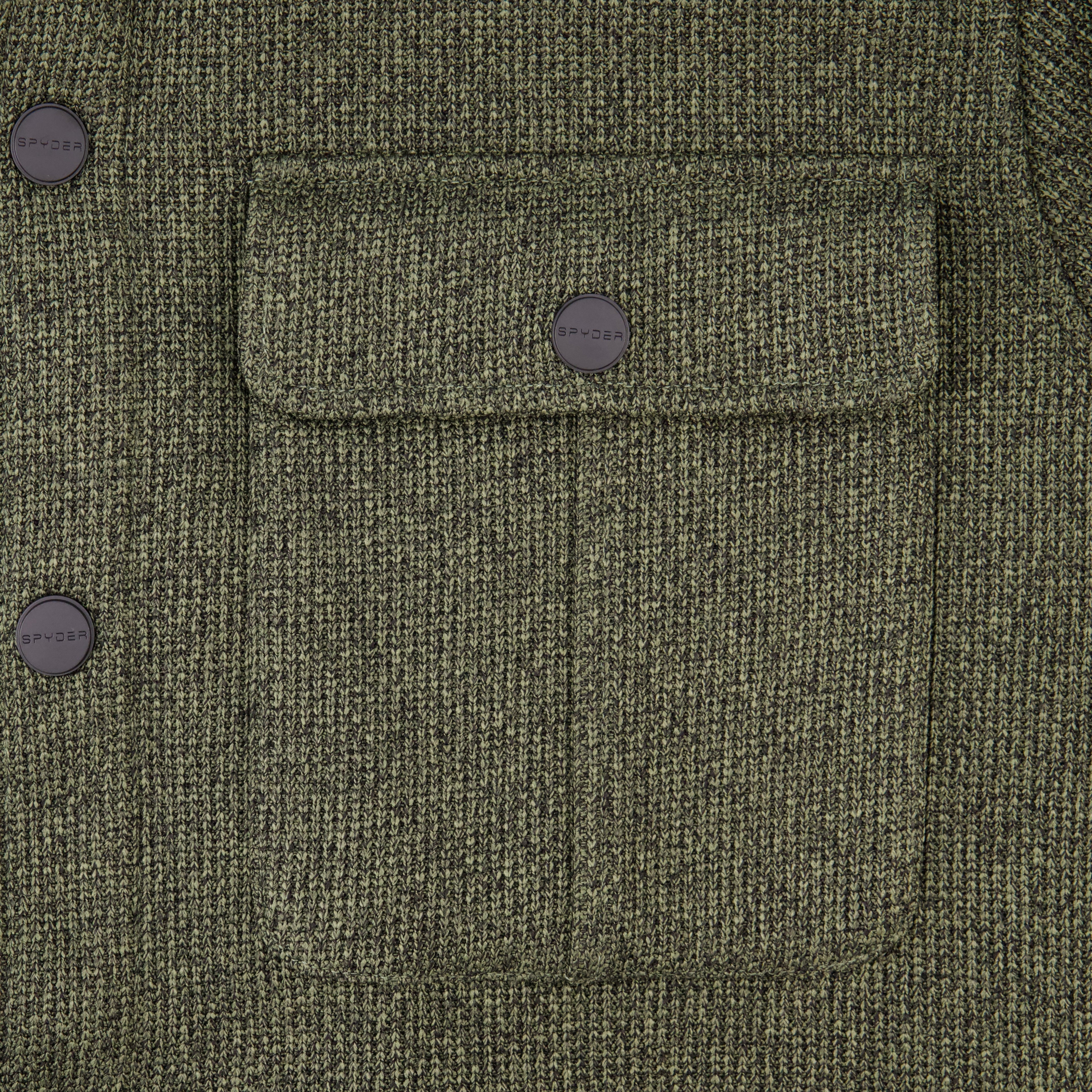 Mens Sweater Fleece Shacket - Dusty Green by Spyder
