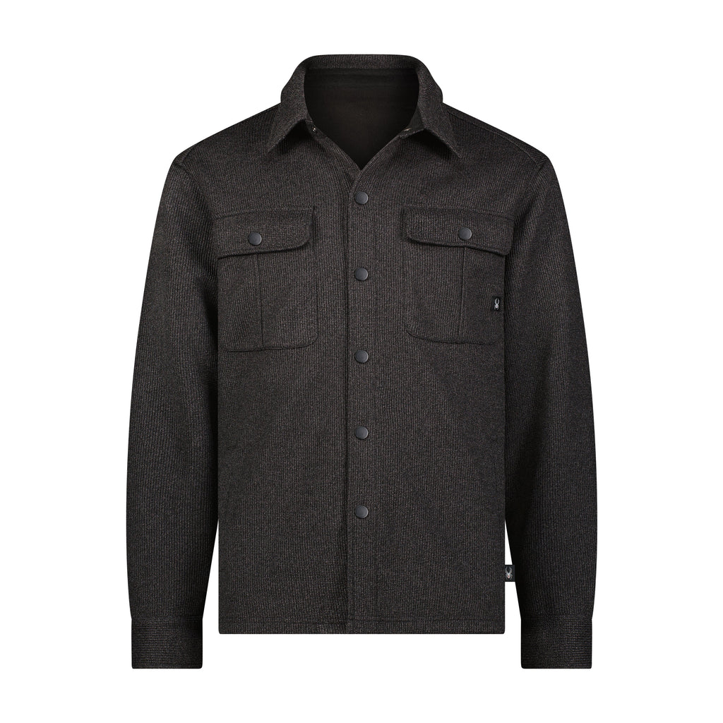 Mens Sweater Fleece Shacket - Pewter by Spyder