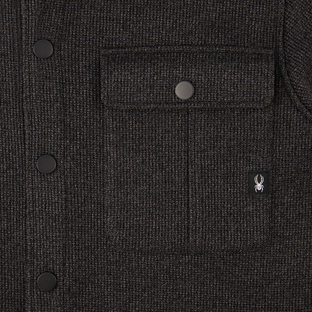 Mens Sweater Fleece Shacket - Pewter by Spyder
