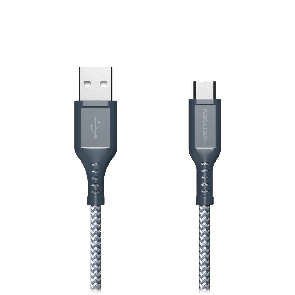 Ventev Braided USB A to USB C High Speed 6 Foot Cable