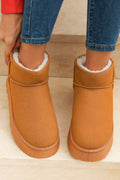 Anna Fur Lined Suede Ankle Snow Boots - Threaded Pear