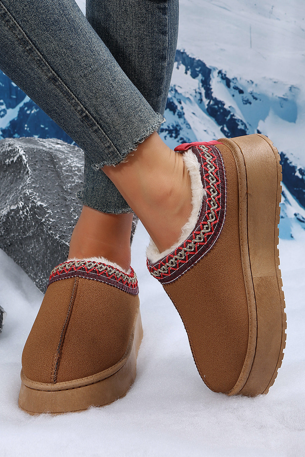 Jade Suede Plush Lined Snow Boots - Threaded Pear