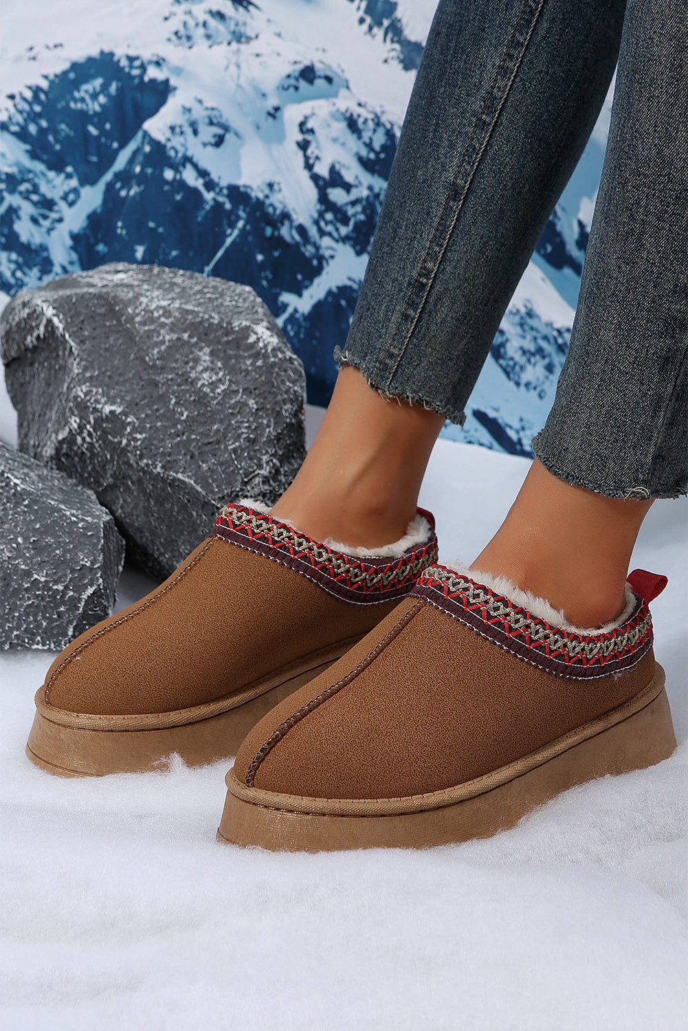 Jade Suede Plush Lined Snow Boots - Threaded Pear