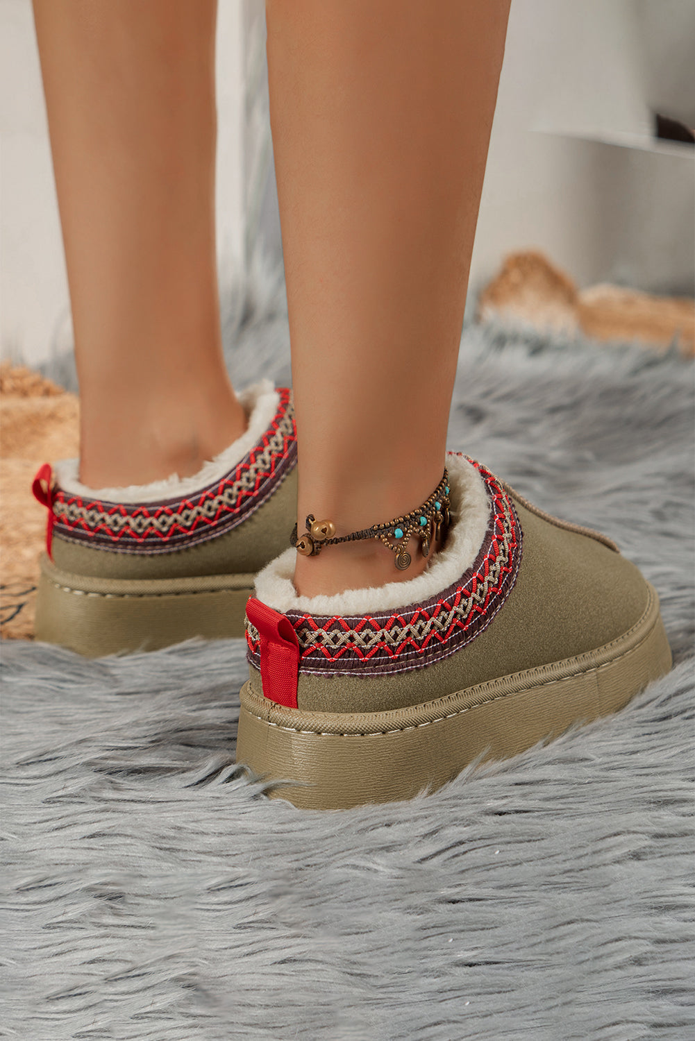Jade Suede Plush Lined Snow Boots - Threaded Pear