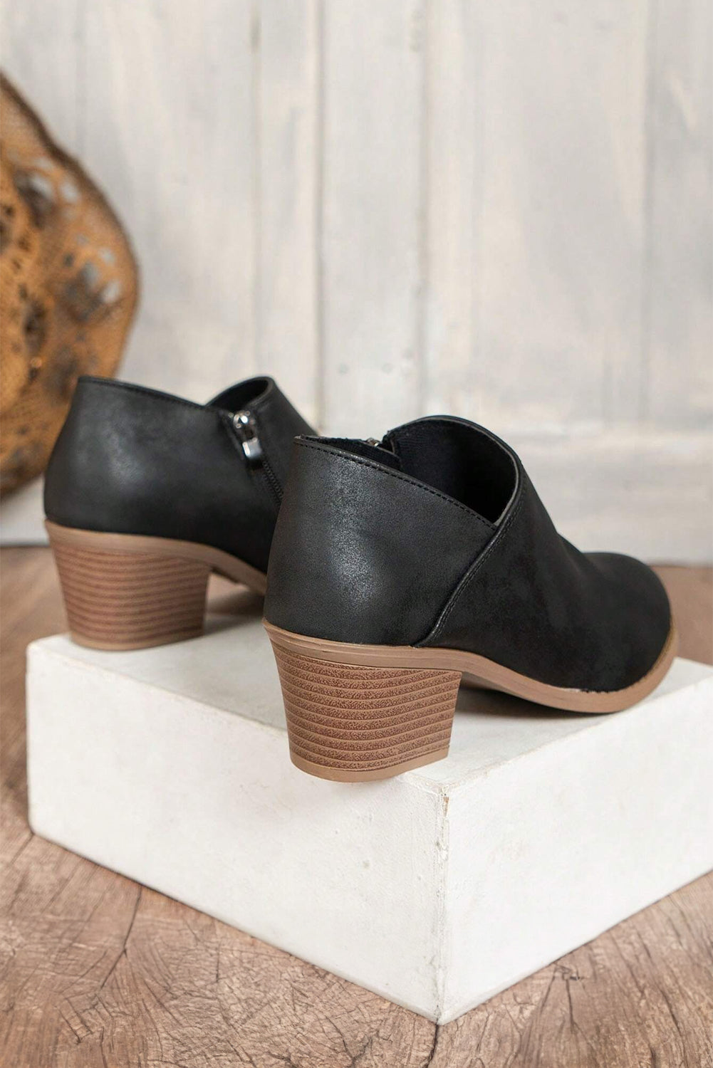 Tulip Opening Suede Ankle Boots - Threaded Pear