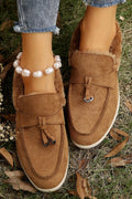 Nyla Furry Lined Slippers - Threaded Pear