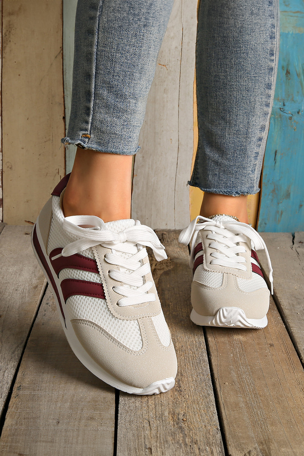 Karter Breathable Lace-up Sneakers - Threaded Pear